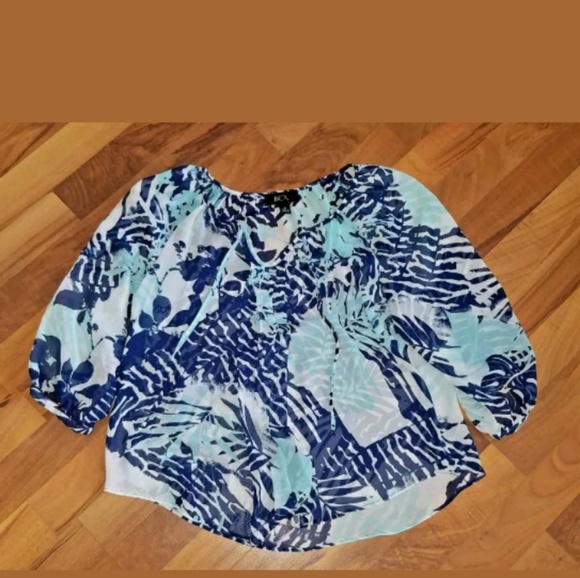 4/$25 BCX Sheer Plant Tunic top halter scoop neck - Picture 1 of 4
